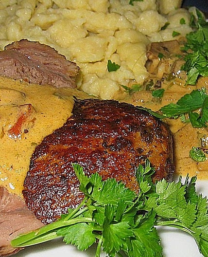 Wiener Rahmbraten mit Pilzen