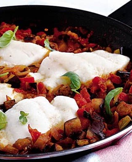 Haddock in tomato basil sauce