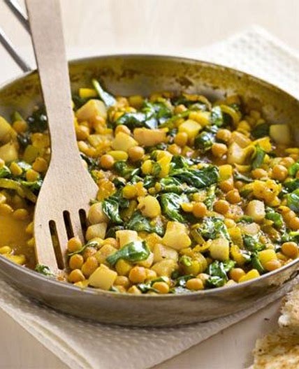Spiced chickpea & potato fry-up