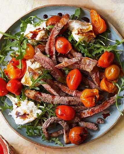 Beef Tagliata, Tomato & Mozarella Salad