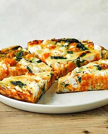 Sweet potato, spinach & feta tortilla