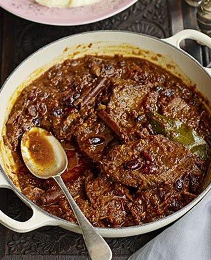 Braised beef with cranberries & spices
