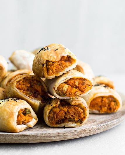 Sweet Potato and Pumpkin Sausage Rolls