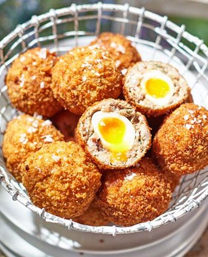 Thyme & caramelised onion mini scotch eggs