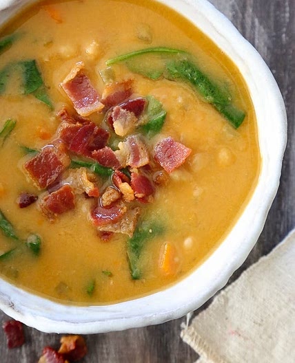 Navy Bean, Bacon and Spinach Soup (Pressure Cooker, Slow Cooker or Stove Top)