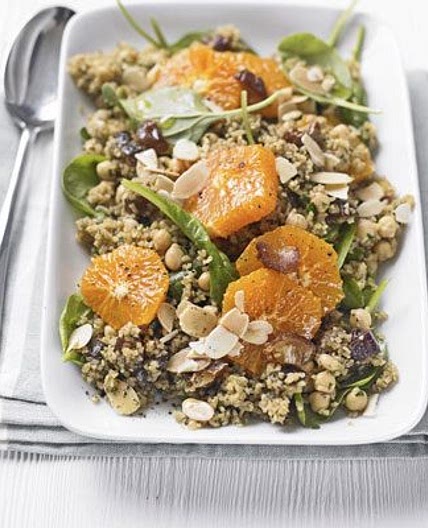 Bulgur wheat, date & clementine salad