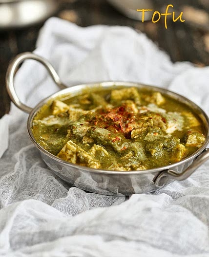 Vegan Palak Tofu "Paneer" - Tofu in Spinach Sauce