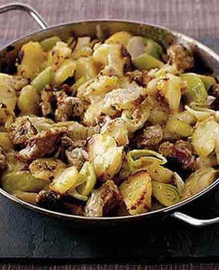 Sausage & leek hash