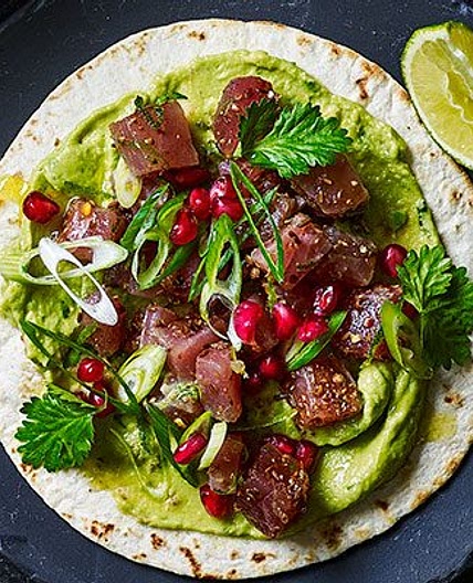 Spice-cured tuna tacos