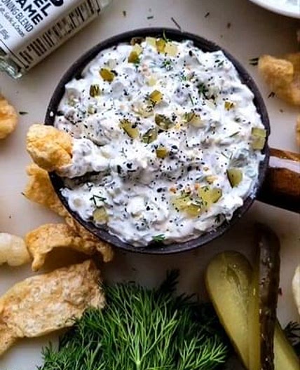 Dill Pickle Dip with Jalapeño.The last minute dip you can