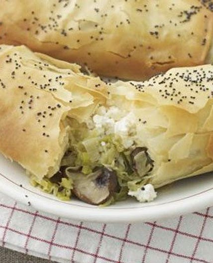 Leek, mushroom & goat's cheese strudels