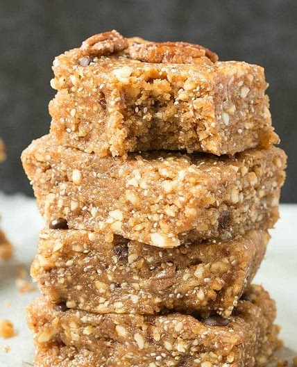 No Bake Paleo Vegan Pecan Pie Bars (Keto, Low Carb)