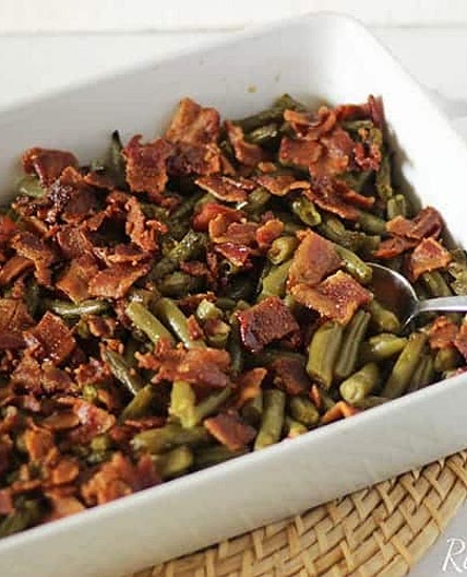 Easy Green Beans with Bacon & Brown Sugar