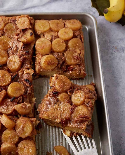 Ooey Gooey Bananas Foster French Toast Casserole