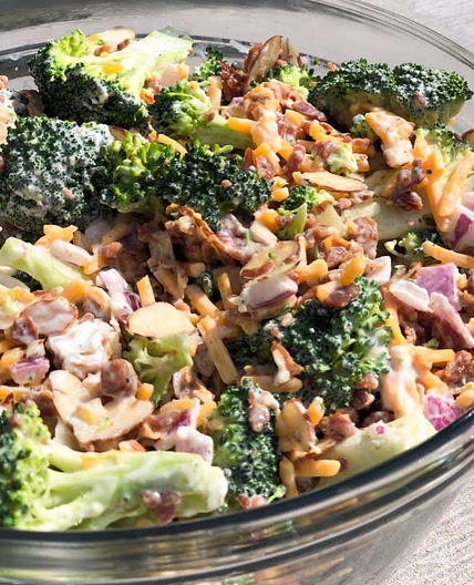 BROCCOLI SALAD WITH BACON AND CHEDDAR