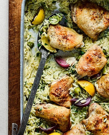 Lemon chicken with orzo