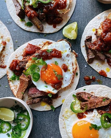 Breakfast Tacos With Carne Asada