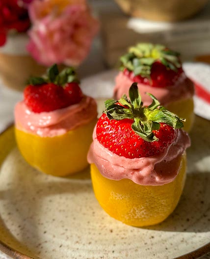 Vegan Strawberry Lemonade Ice Cream (only 4 ingredients!)