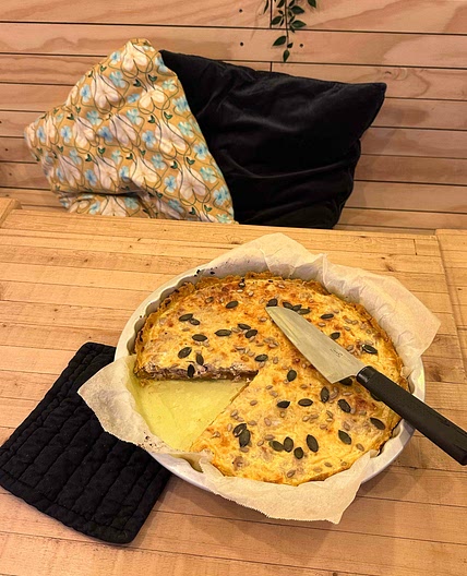 Quiche oignon thon fromage 