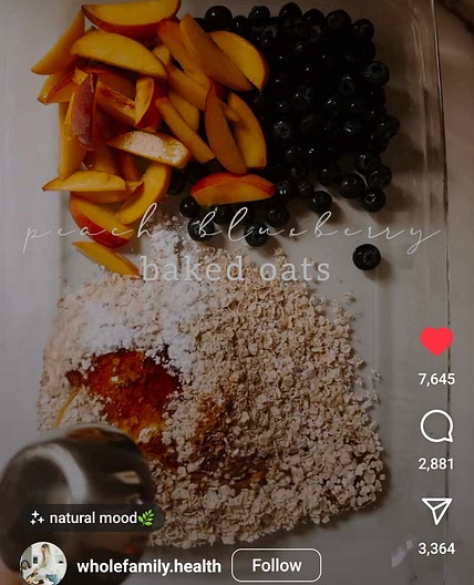 Peach/blueberry baked oats