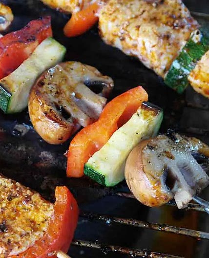Brochetas de tofu freidora sin aceite