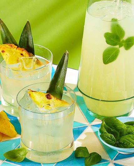 Big-Batch Pineapple-Basil Vodka Sours