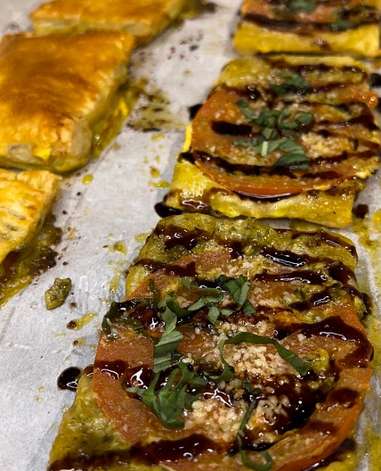 Pesto, Tomato & Basil Puff Pastry