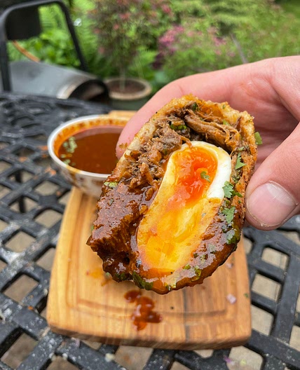 Birria Lamb Scotch Eggs