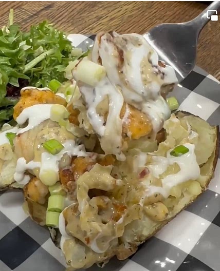 Garlic Parmesan Chicken Stuffed Potatoes 