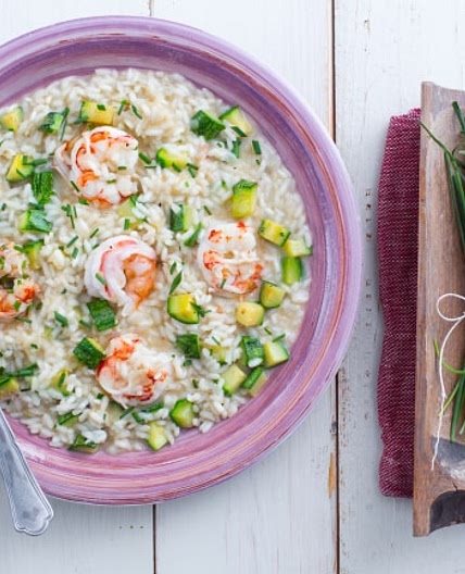 Risotto gamberi e zucchine