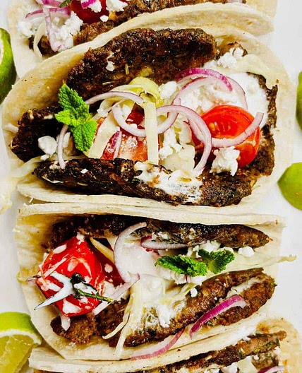 Smashed Kefta Tacos