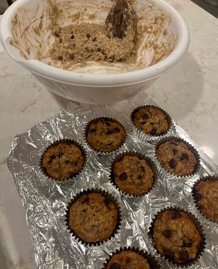 Banana Chocolate Chip Protein Muffins