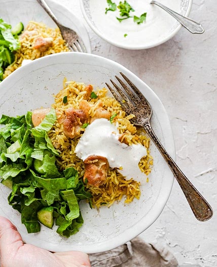 Shawarma Rice with White Sauce (in one pot!)