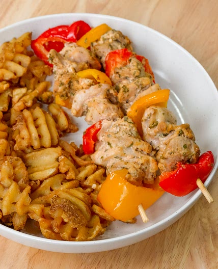 Air Fryer Greek Chicken Kabobs