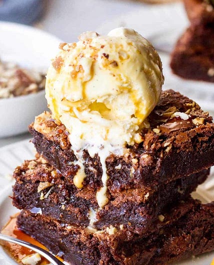 Terry's Orange Brownies with Almond Crunch