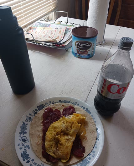 Turkey bacon scrambled eggs wrap!