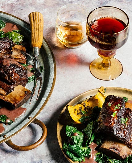 Braised Short Ribs with Zinfandel and Tuscan Kale
