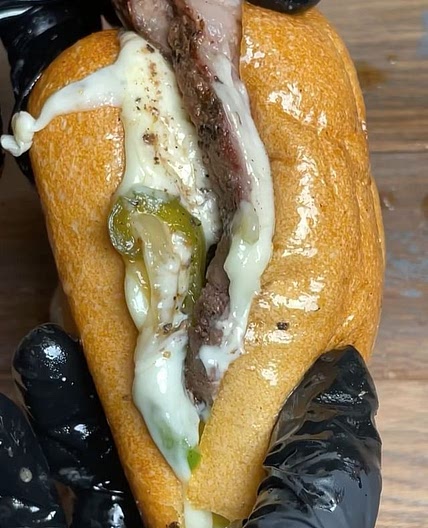 Steak and cheese sandwich!