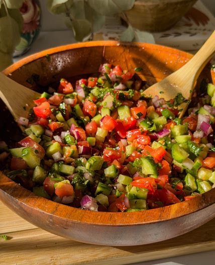 Shirazi Salad: A Healthy Vegan Persian recipe