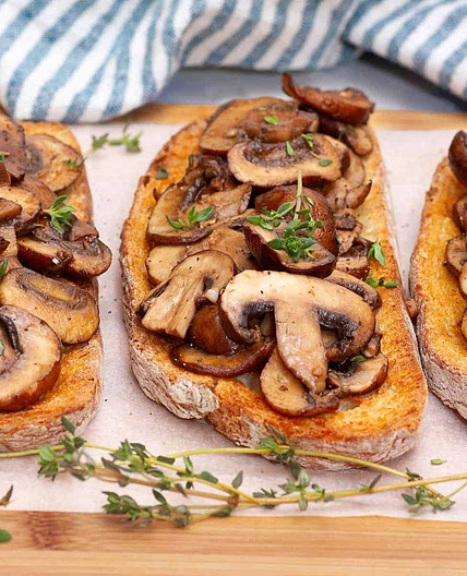 Mushroom Bruschetta With Balsamic & Thyme