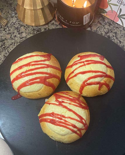 Raspberry brioche buns cheese danish 