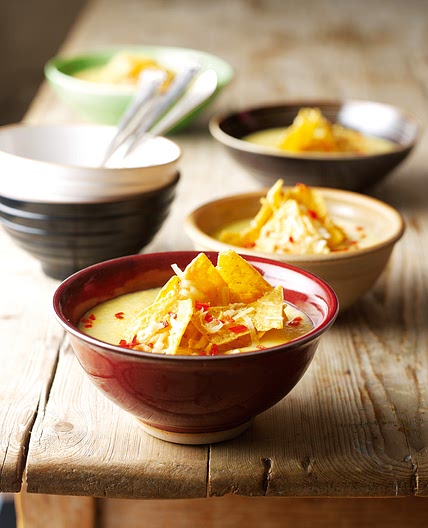 Sweetcorn Chowder With Toasted Tortilla Chips