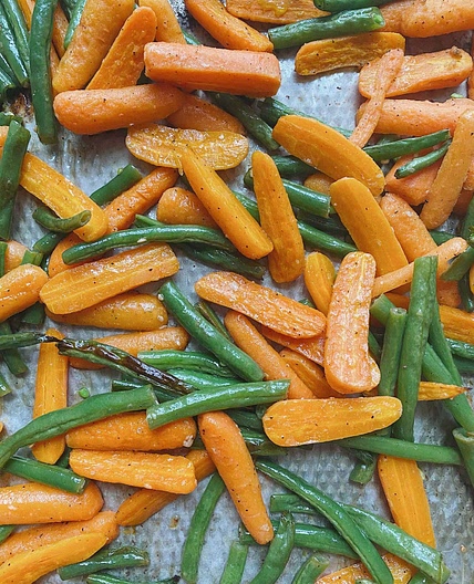 Roasted Carrots and Green Beans