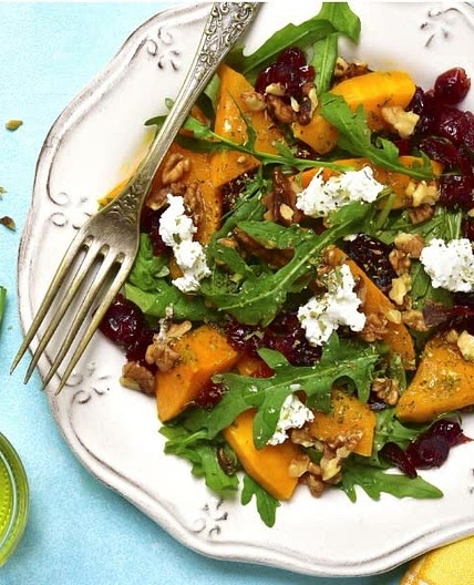 Vshred Farro, Squash,  and Cranberry Salad