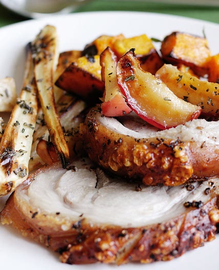 Fennel, black pepper and lemon slow-roasted pork shoulder