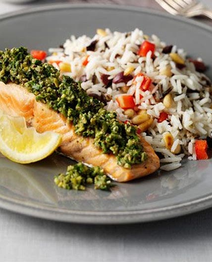 Salmon with salsa verde