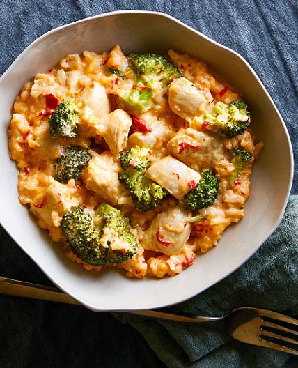 Pressure Cooker Cheddar Broccoli Risotto With Chicken