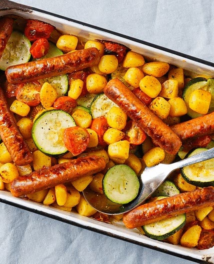 Kruidige Ovenschotel met merguez worstjes