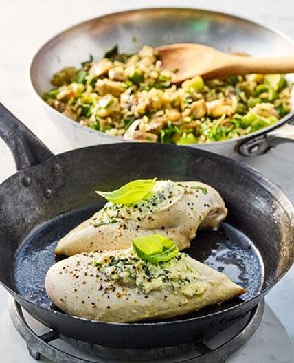 Herb & ricotta chicken with mushroom rice