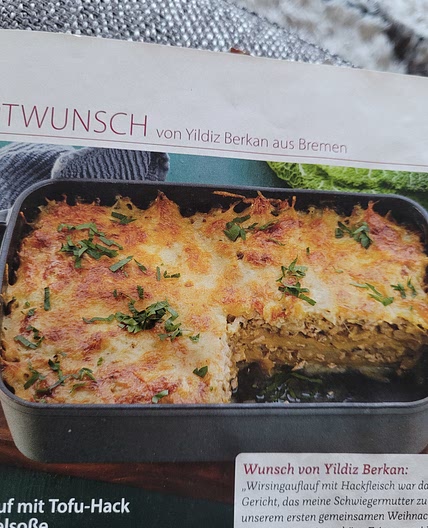 Wirsingauflauf mit tofu hack